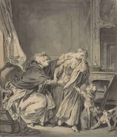 Den arga modern av Jean-Baptiste Greuze