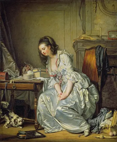 The Broken Mirror av Jean-Baptiste Greuze