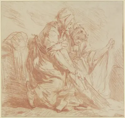 Två tvätterskor av Jean-Baptiste Greuze