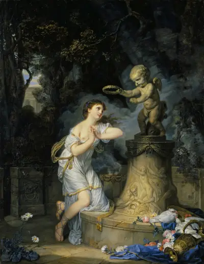 Ung flicka som ber vid Kärlekens altare av Jean-Baptiste Greuze