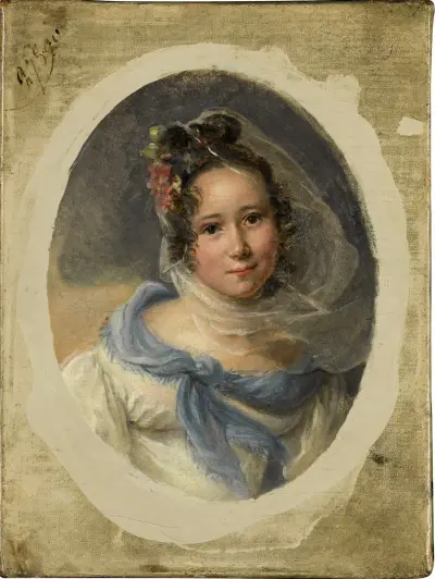 Porträtt av en dam av Jean-Baptiste Isabey