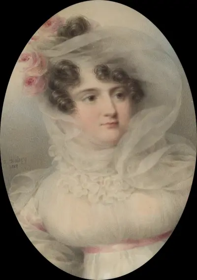 Porträtt av Hortense de Perregaux, hertiginna av Ragusa av Jean-Baptiste Isabey