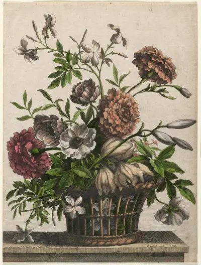 Marigolds, single Anemone, Jasmine… av Jean-Baptiste Monnoyer