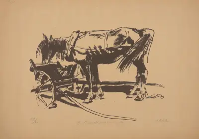 Koń w uprzęży, 1947 – nr 2 av Edmund Bartłomiejczyk