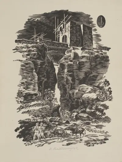 Motyw z Tirnowa, 1936 av Edmund Bartłomiejczyk