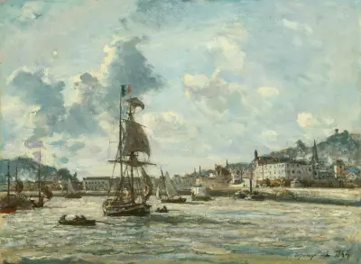 Inloppet till Honfleurs hamn av Johan Barthold Jongkind