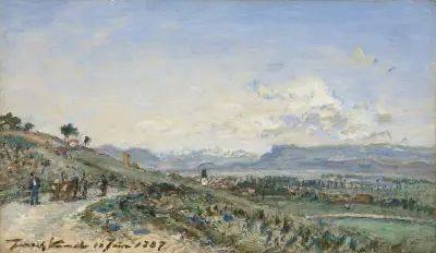Stora vägen mellan Lyon och Grenoble av Johan Barthold Jongkind