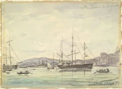 Hamnvy, Marseille av Johan Barthold Jongkind