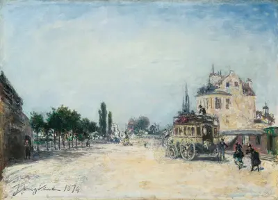 Die Omnibus von La Glacière zur Barrière Rochechouart von Johan Barthold Jongkind