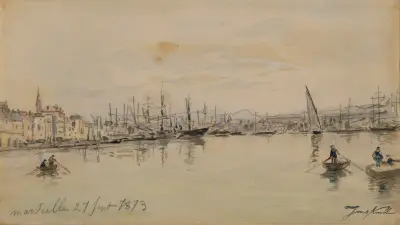 Hamnen i Marseille av Johan Barthold Jongkind