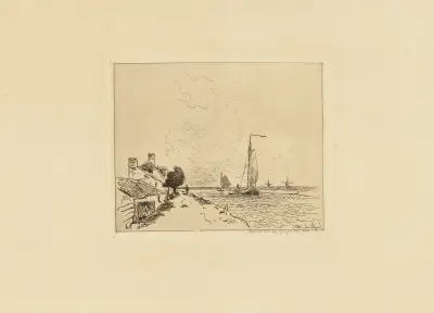 Les deux Barques à voile av Johan Barthold Jongkind
