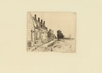 Les Maisons au bord du canal av Johan Barthold Jongkind