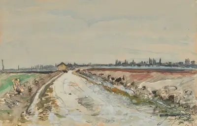 Landskap med väg, Dauphiné av Johan Barthold Jongkind