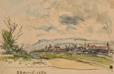 Landskap från Dauphiné av Johan Barthold Jongkind