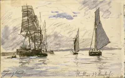 Port de Honfleur av Johan Barthold Jongkind