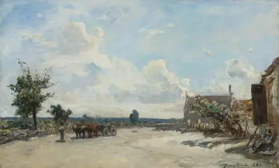 Väg i Saint-Parize-le-Châtel, nära Nevers av Johan Barthold Jongkind