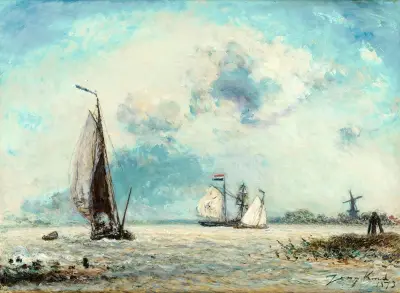 Segelbåtar på Maas av Johan Barthold Jongkind