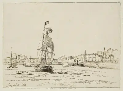 Inseglingen till Honfleurs hamn av Johan Barthold Jongkind