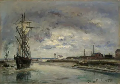 Hamnen i Honfleur av Johan Barthold Jongkind