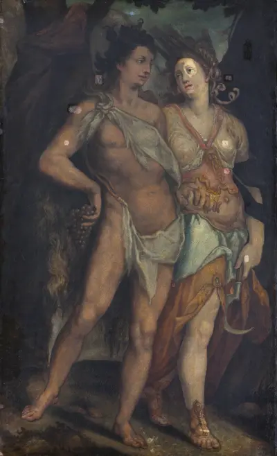 Ceres and Bacchus av Bartholomaeus Spranger