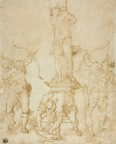 Martyrdom of Saint Sebastian av Bartholomaeus Spranger
