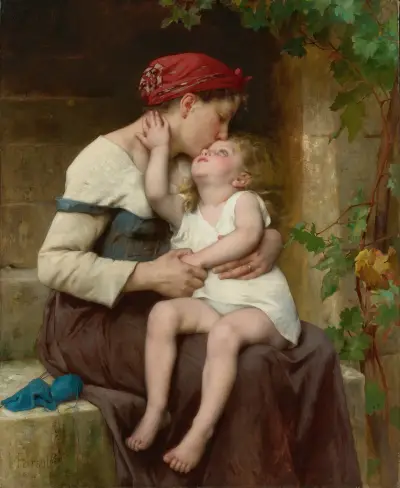 Mother With Child av Léon-Jean-Basile Perrault