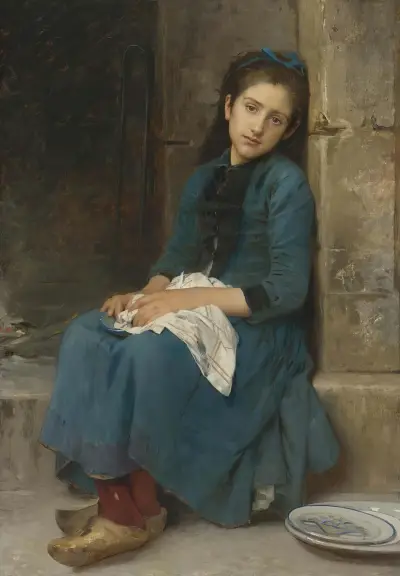 Pensive Girl (Innocence) av Léon-Jean-Basile Perrault