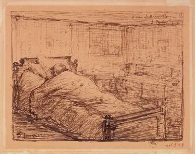 Gambetta sur son lit de mort., 1882 av Jules Bastien-Lepage