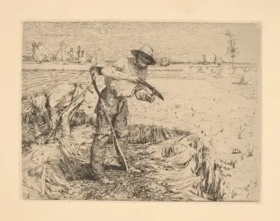 Reaper sharpening his scythe, Damvillers, Meuse av Jules Bastien-Lepage