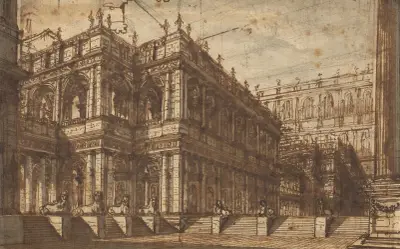 An Ancient Forum with Porticos av Giovanni Battista Piranesi