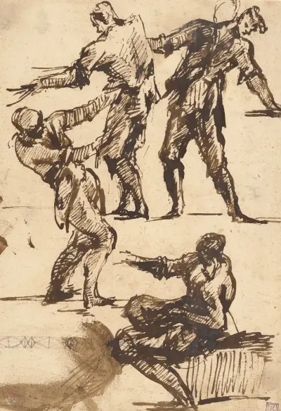 Four Studies of a Male Figure av Giovanni Battista Piranesi