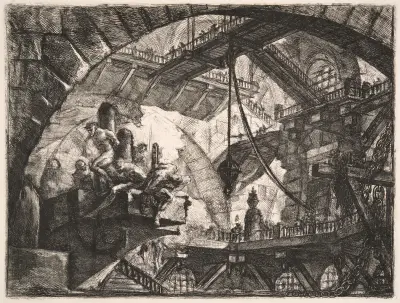 Prisoners on a Projecting Platform av Giovanni Battista Piranesi