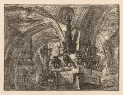 Round Arches Springing from a Square Column av Giovanni Battista Piranesi