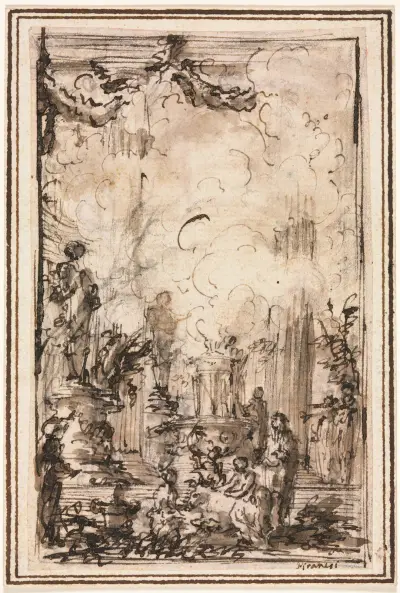 Sacrificial Offering in a Temple av Giovanni Battista Piranesi