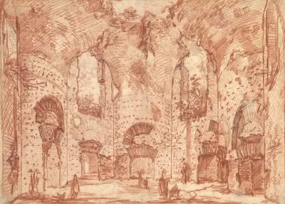 The Octagonal Room in the Small Baths at the Villa of Hadrian (Tivoli) av Giovanni Battista Piranesi