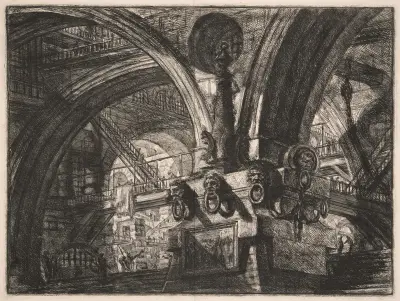 The Pier with a Lamp av Giovanni Battista Piranesi