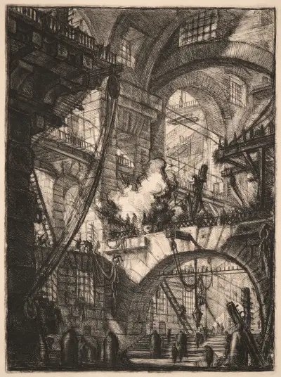 The Smoking Fire av Giovanni Battista Piranesi