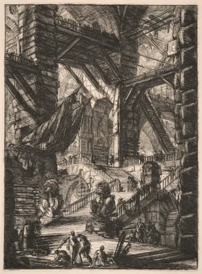 The Staircase with Trophies av Giovanni Battista Piranesi