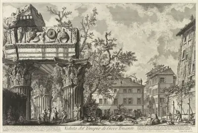 Veduta with the Temple of Jove av Giovanni Battista Piranesi