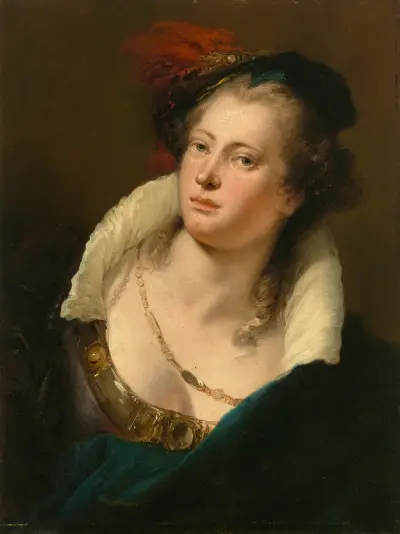 A young woman in sixteenth-century costume av Giovanni Battista Tiepolo