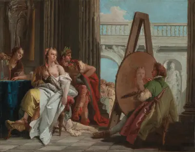 Alexander the Great and Campaspe in the Studio of Apelles av Giovanni Battista Tiepolo