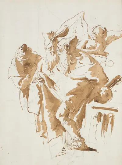 En ängel talar till de tre vise männen av Giovanni Battista Tiepolo