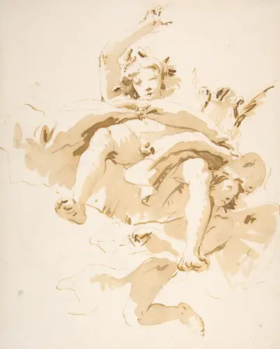 Apollo med stöd av en bevingad genius av Giovanni Battista Tiepolo