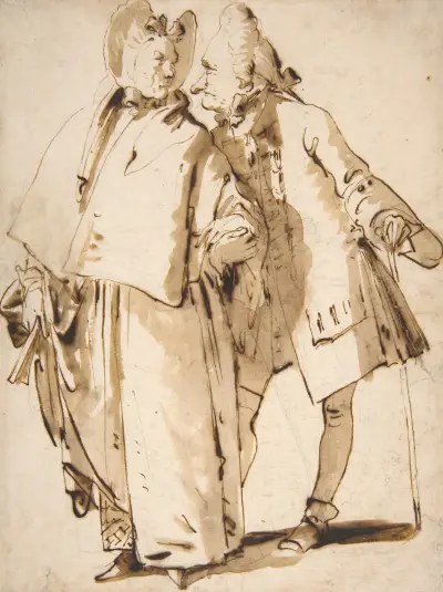 Karikaty; Ett äldre par av Giovanni Battista Tiepolo