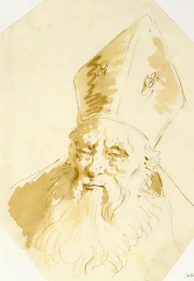 Ett biskopshuvud av Giovanni Battista Tiepolo
