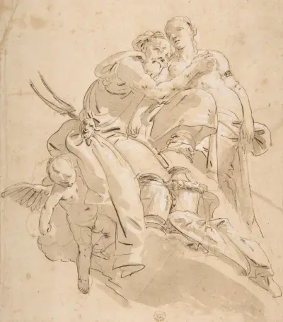 Havsgud med kvinnlig följeslagare av Giovanni Battista Tiepolo