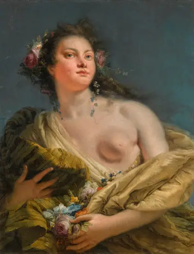 Portrait Of A Lady As Flora av Giovanni Battista Tiepolo