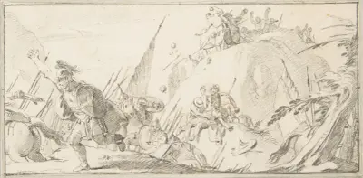 Stridsscen av Giovanni Battista Tiepolo