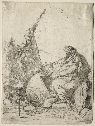 Scherzi di Fantasia; The Philosopher av Giovanni Battista Tiepolo
