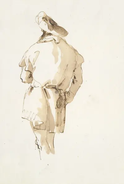 Stående mansfigur sedd bakifrån av Giovanni Battista Tiepolo